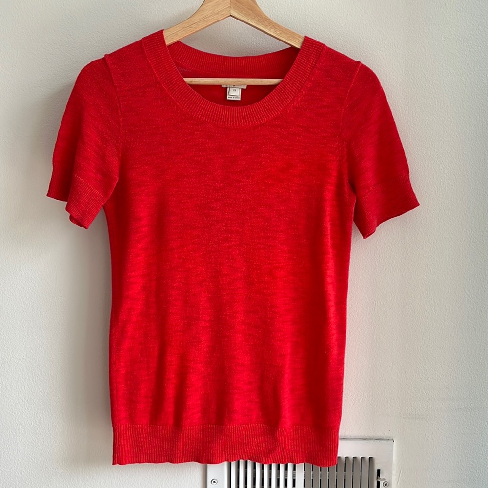 J. Crew Red Short Sleeve Sweater - size XS